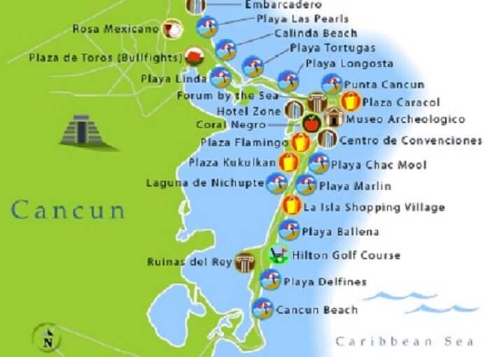 cancun mexico mapa Mapa turístico de Cancún   2020 | Todos los tips!